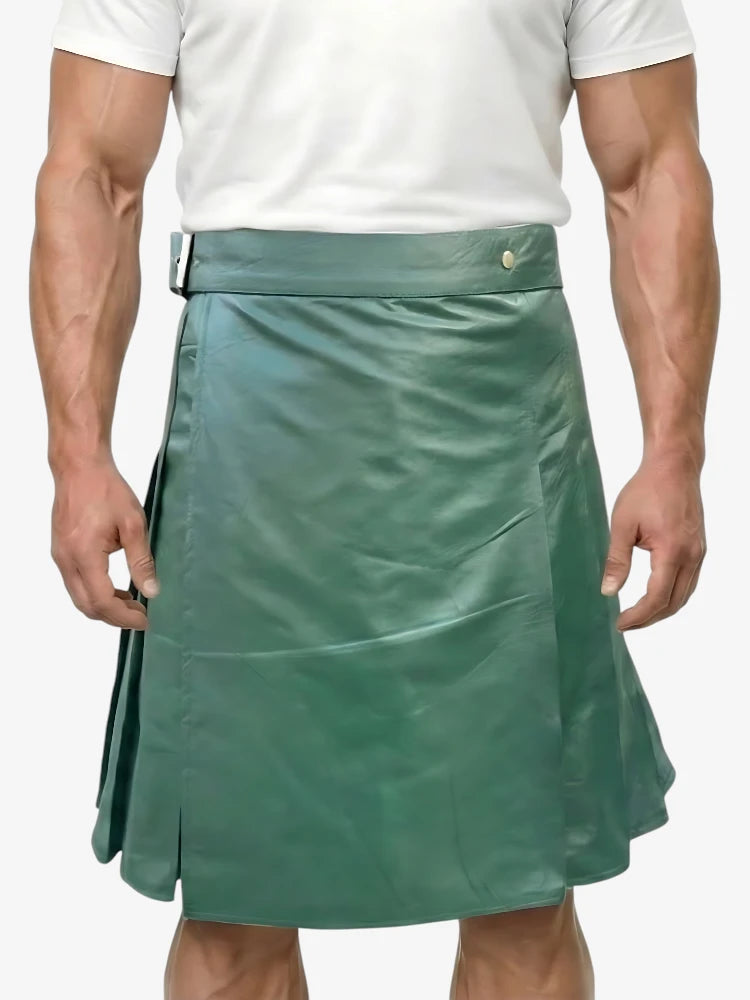 Grüner Lederkilt nach Maß