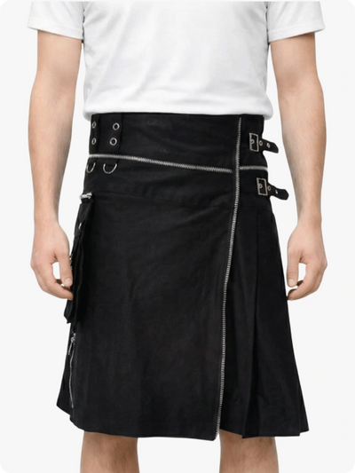 Maßgefertigter Premium Schwarzer Gothic Utility-Kilt