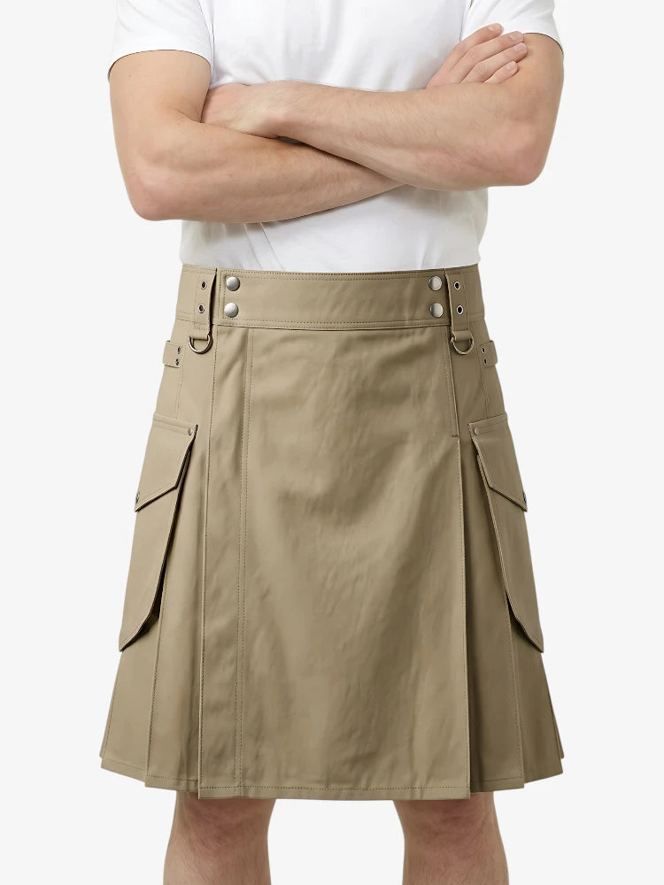 Maßgeschneiderter Premium Khaki Utility-Kilt