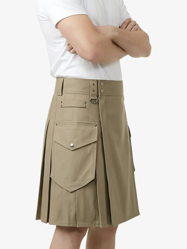 Maßgeschneiderter Premium Khaki Utility-Kilt