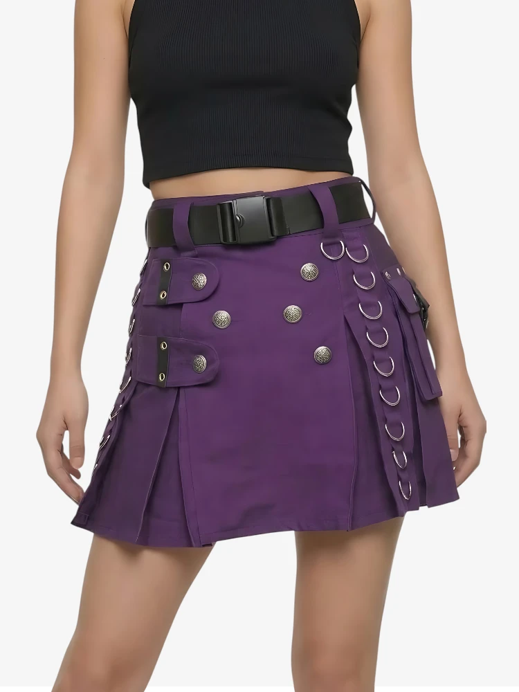 Maßgefertigter Lila Damen Mini Kilt