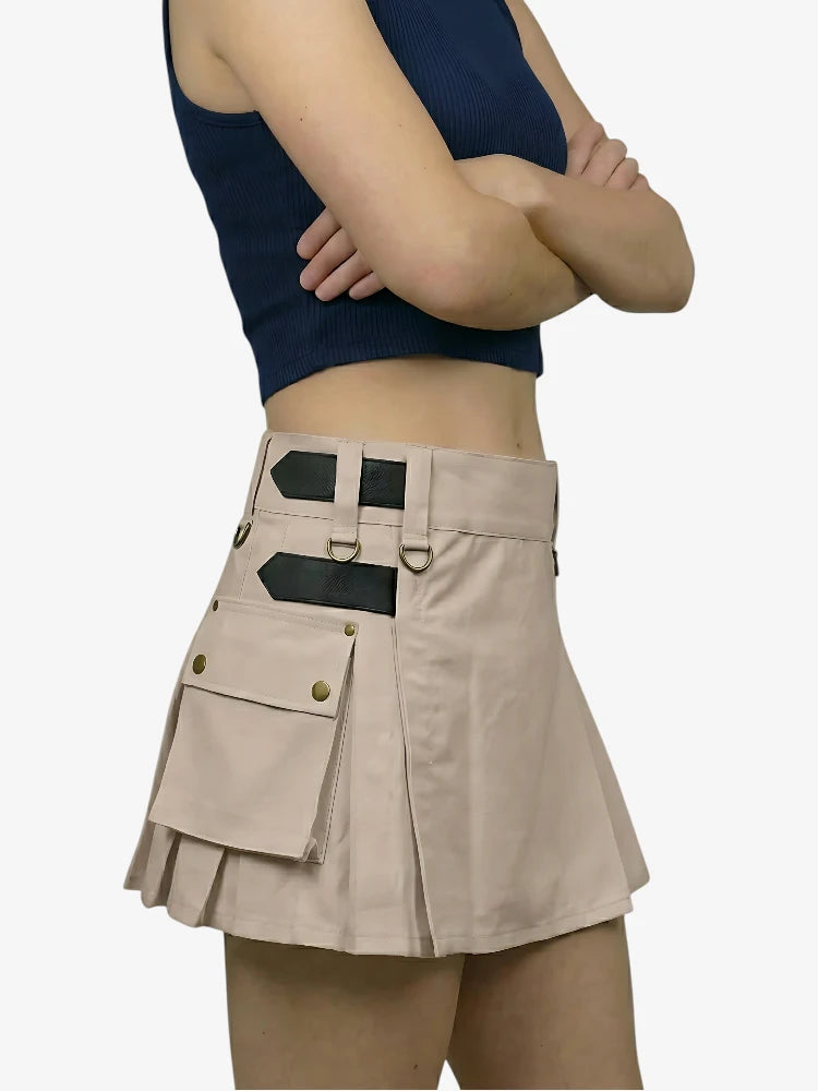 Maßgefertigter Scotland Deluxe Khaki Damen Utility Kilt