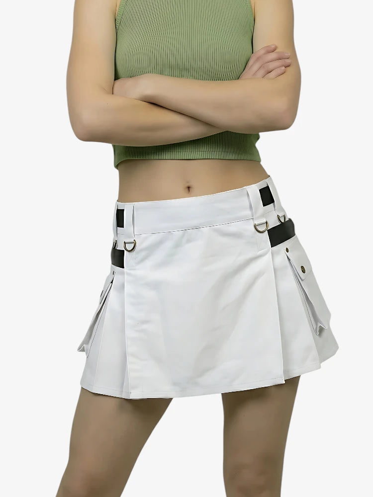 Maßgefertigter Weißer Damen Utility Kilt