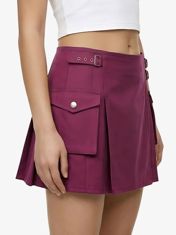 Maßgefertigter Damen Baumwoll-Jeans Rosa Utility Kilt