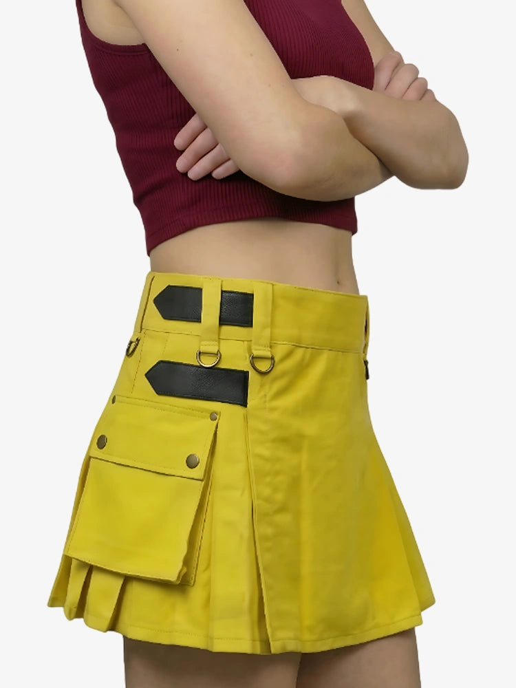 Maßgefertigter Gelber Damen Utility Kilt