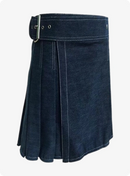 Dark Blue Women Denim Kilt