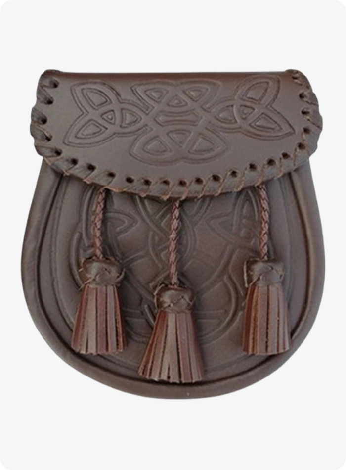 Custom Made Dark Brown Leather Kilt Sporran