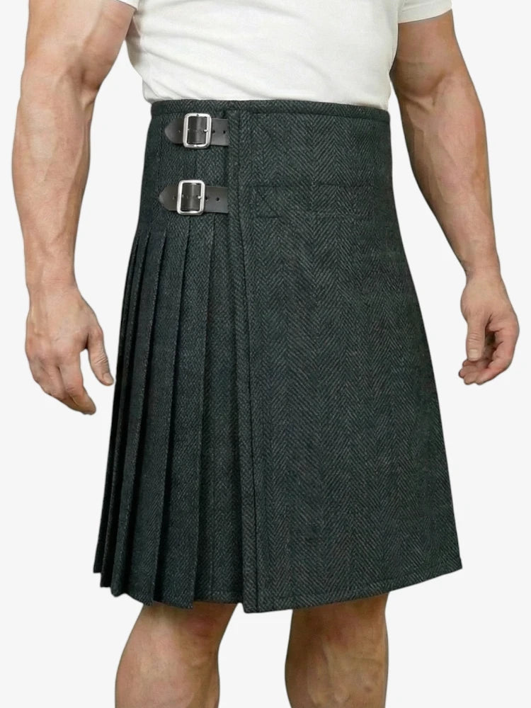 Dark Teal Or Blue & Green Tweed Kilt