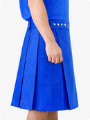 Electric Blue Genuine Leather Utility Kilt with Studded Waistband