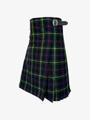 Plaid kilt with a belt on a white background
