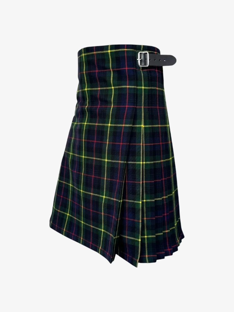 Plaid kilt with a belt on a white background