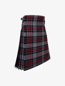 Plaid kilt with a belt on a white background
