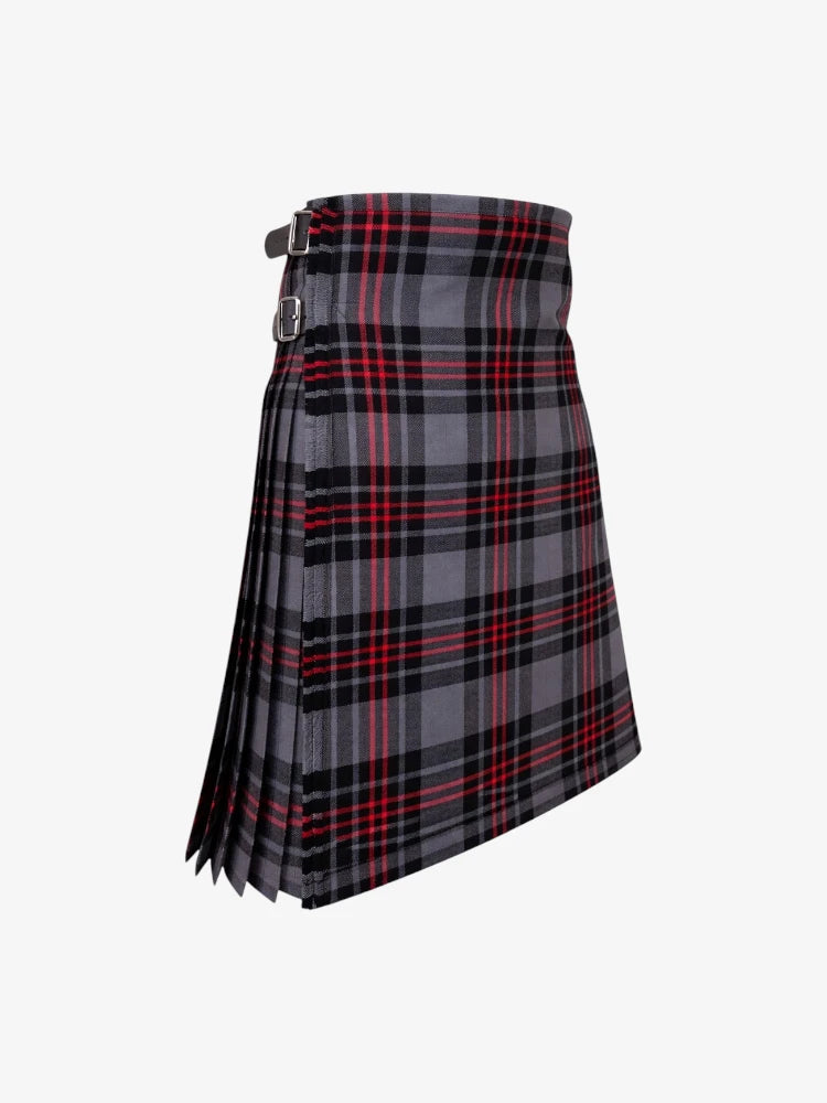 Plaid kilt with a belt on a white background