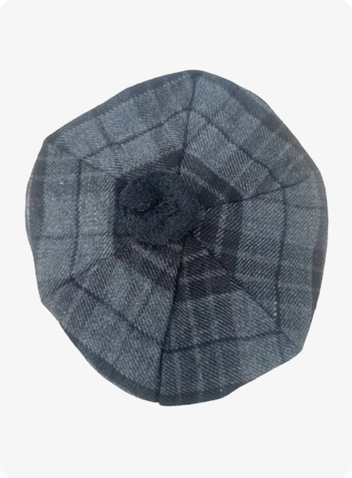 Maßgefertigter Grey Night Tartan Tam O’Shanter Hut