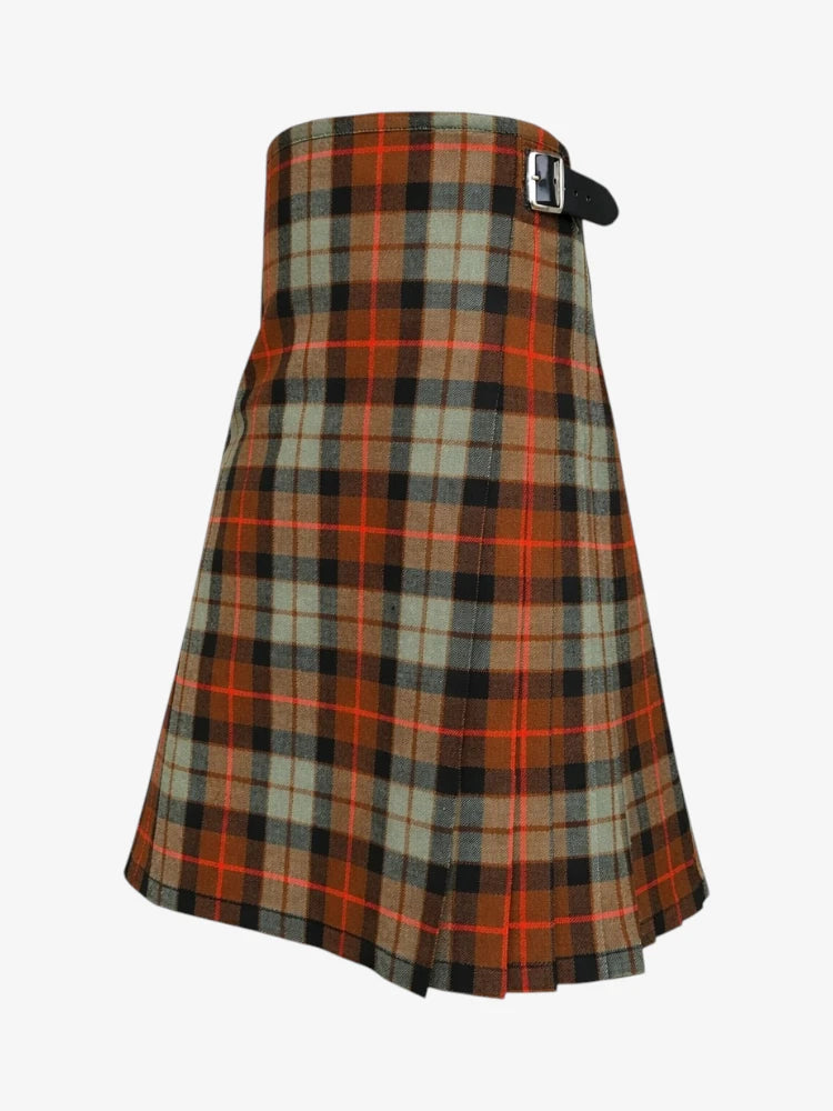 Plaid kilt with a belt on a white background