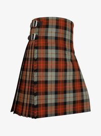 Plaid kilt with a belt on a white background