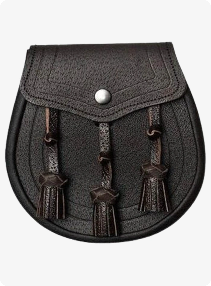 Custom Made Handcrafted Dark Brown Leather Sporran