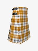 Plaid kilt with a buckle on a white background