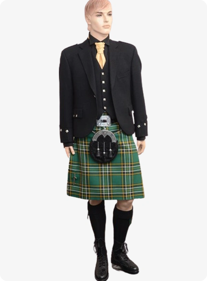 Maßgefertigtes Irish National Tartan Kilt-Outfit