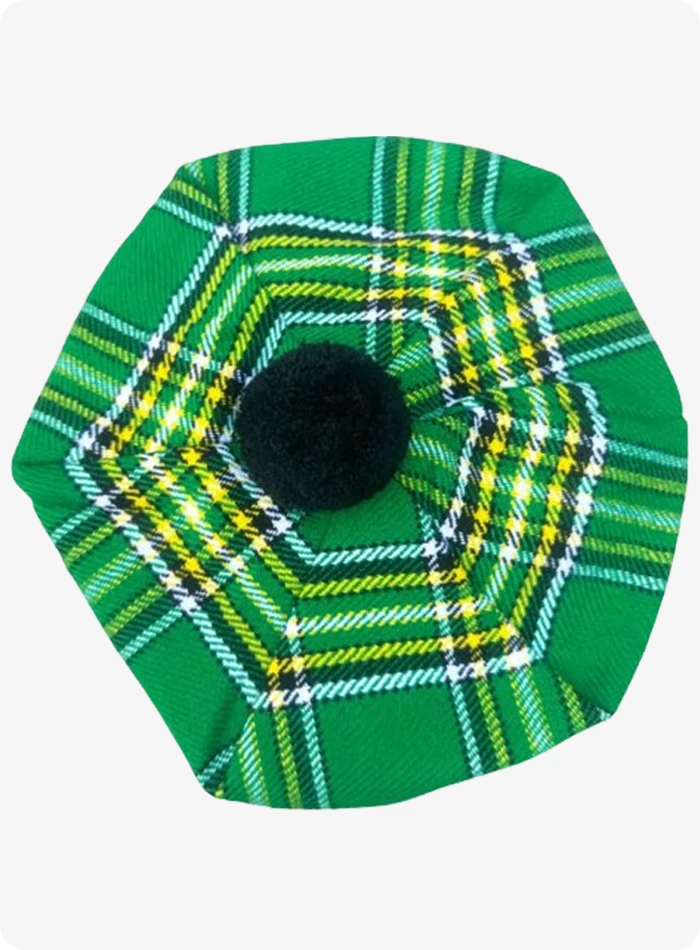 Maßgefertigter Irish National Tartan Tam O’Shanter Hut
