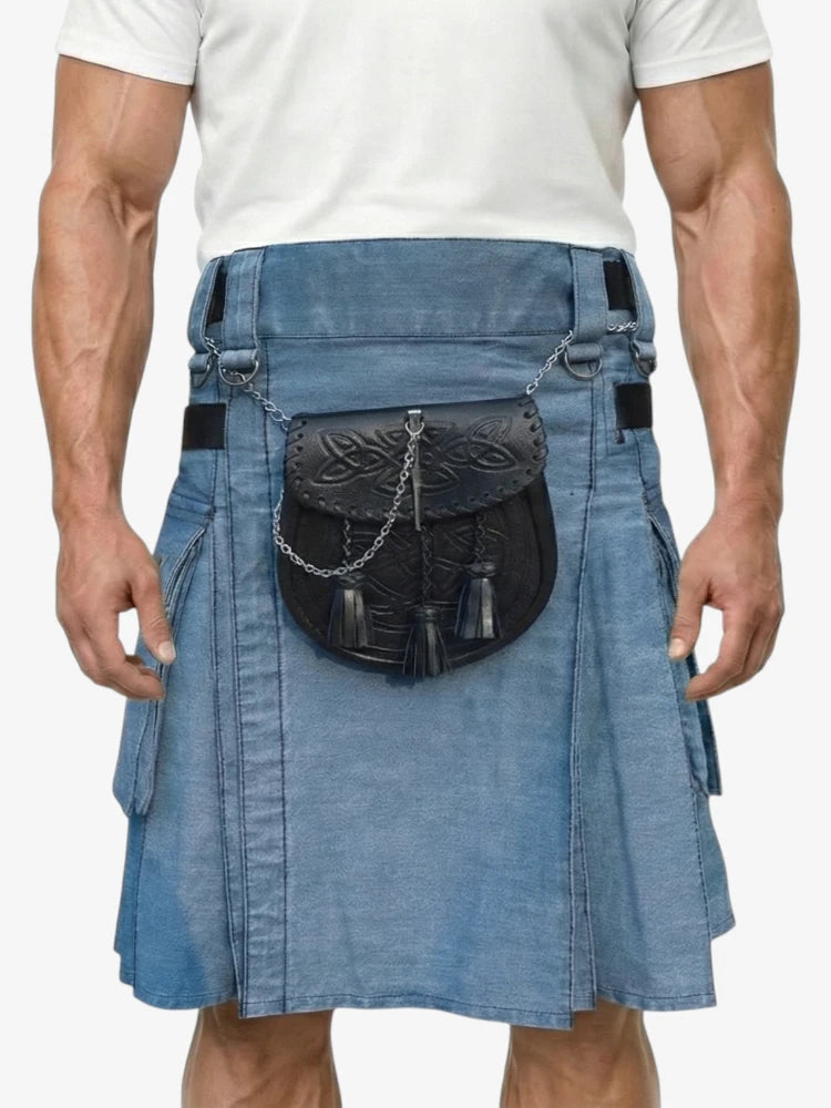 Hellblauer Denim-Kilt