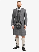 Light Grey Herringbone Tweed Kilt with Light Grey Herringbone Tweed Argyle Jacket Outfit