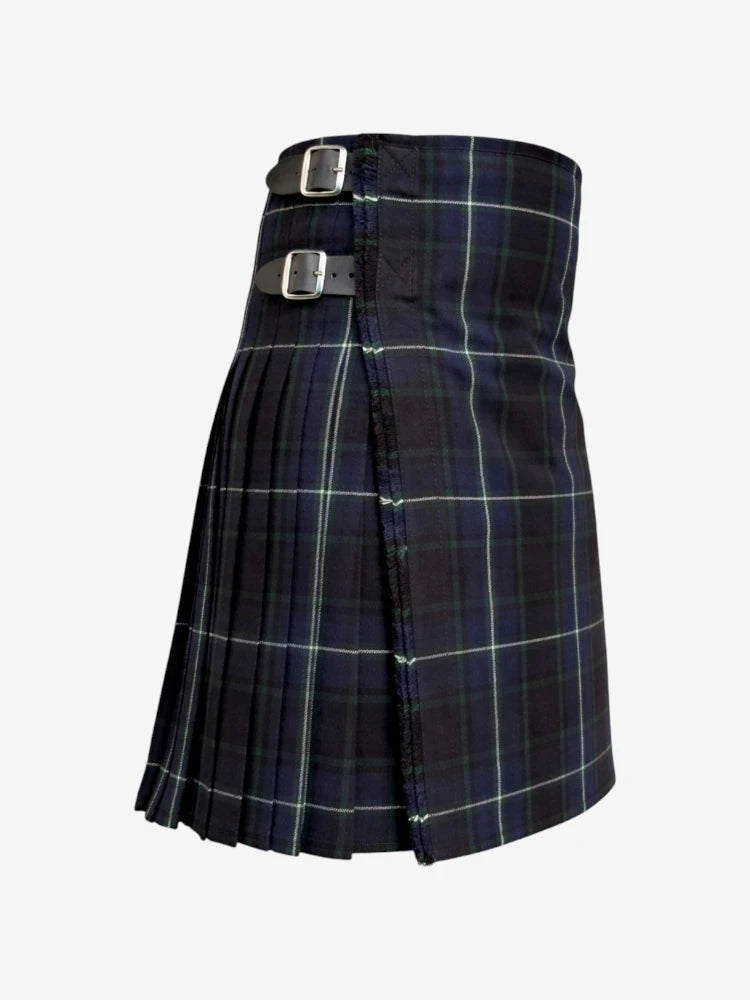 Plaid kilt with belt on a white background