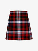 Red and black plaid kilt on a white background