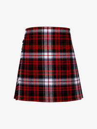 Red and black plaid kilt on a white background