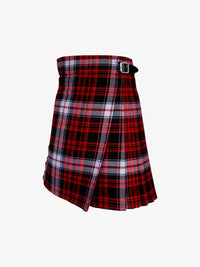 Plaid kilt with a belt on a white background