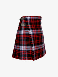Plaid kilt with a belt on a white background