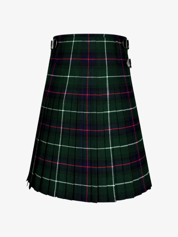 Green plaid kilt on a white background