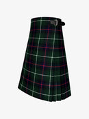 Green plaid kilt with a belt on a white background