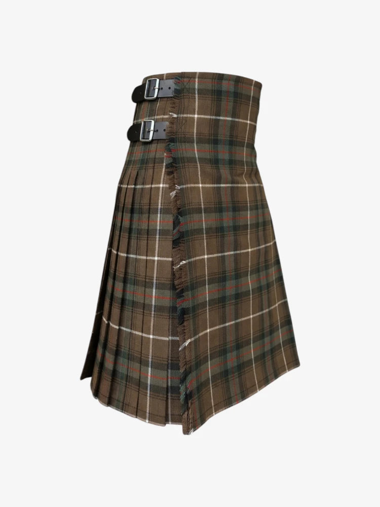 Plaid kilt with belt on a white background