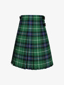 Green plaid kilt on a white background