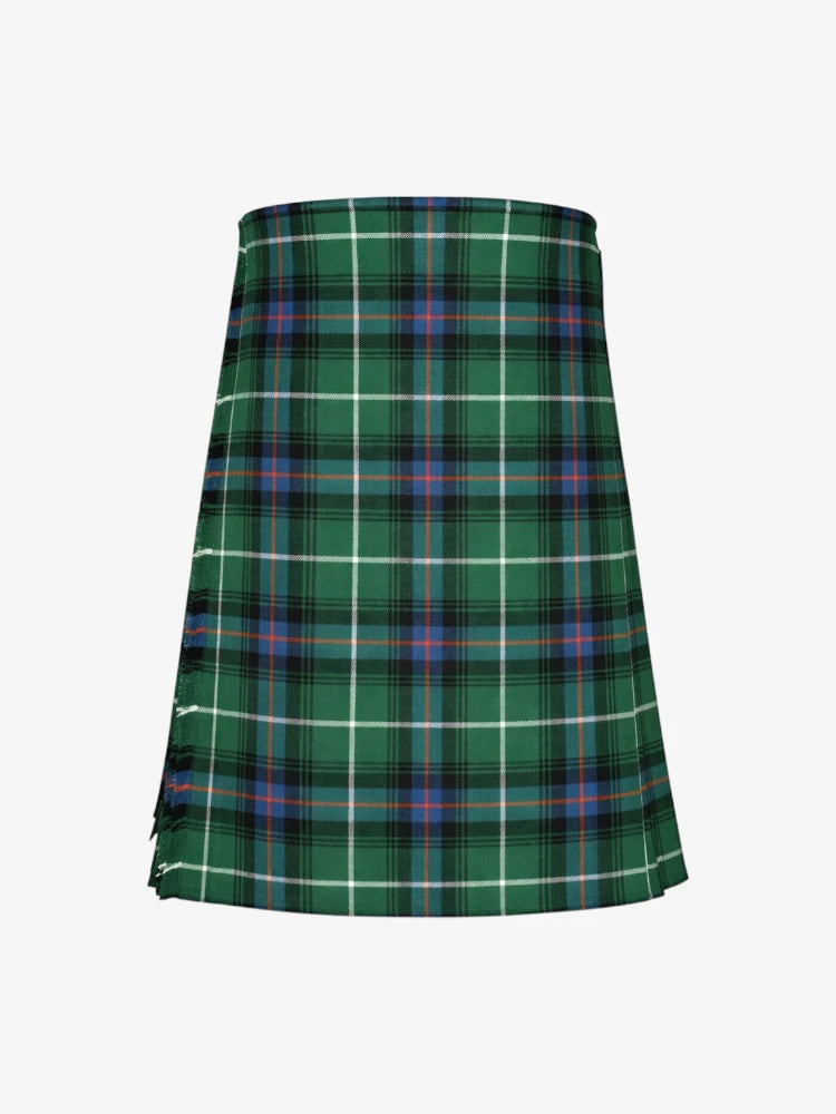 Green plaid kilt on a white background