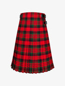 Red and green plaid kilt on a white background
