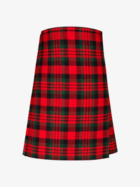 Red and green plaid kilt on a white background