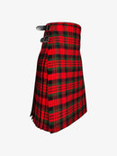 Red and green plaid kilt on a white background