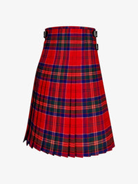 Red and green plaid kilt on a white background