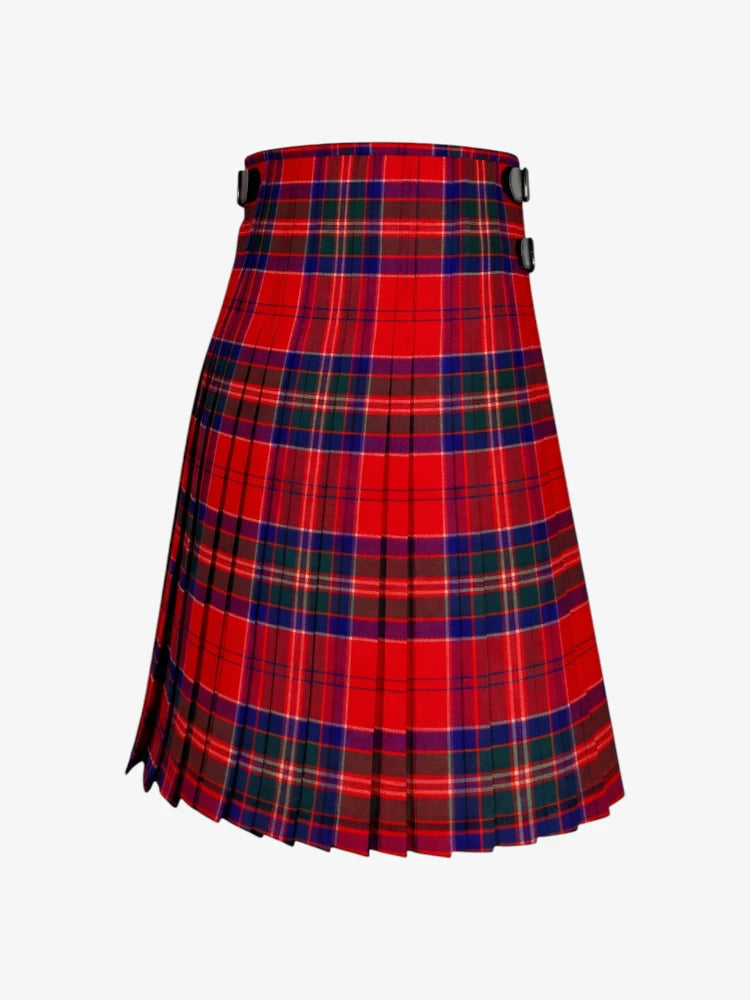 Red and green plaid kilt on a white background