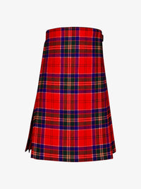 Red and blue plaid kilt on a white background