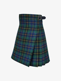 Plaid kilt with a belt on a white background