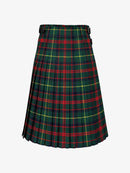 Green plaid kilt on a white background