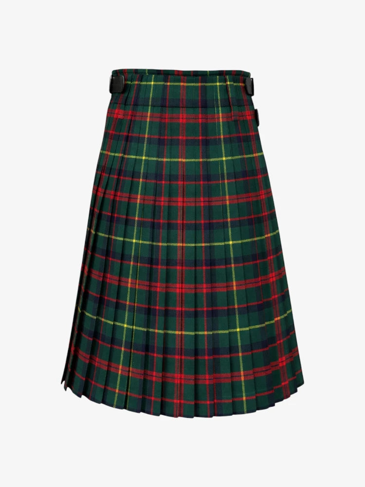 Green plaid kilt on a white background