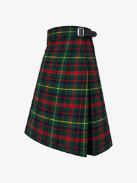 Green plaid kilt with a belt on a white background