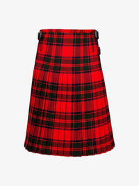 Red and black plaid kilt on a white background