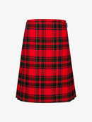 Red and black plaid kilt on a white background