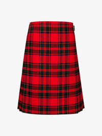 Red and black plaid kilt on a white background