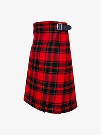 Red and black plaid kilt on a white background